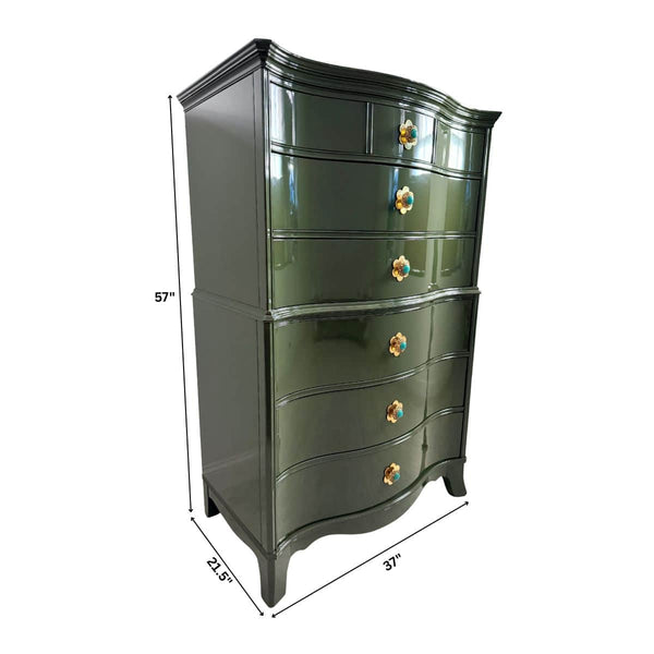 Dressers Extra Tall/Oversized Olive Green Tallboy - Ready To Ship The Resplendent Crow