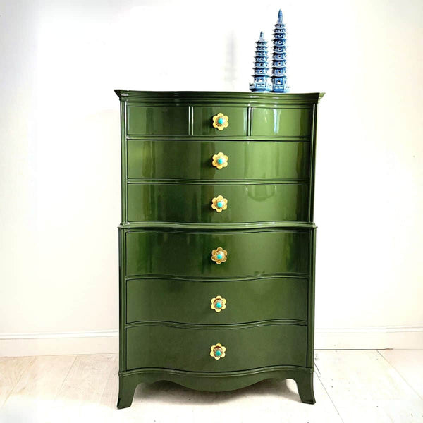 Dressers Extra Tall/Oversized Olive Green Tallboy - Ready To Ship The Resplendent Crow