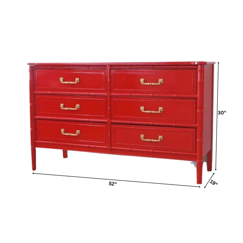 Henry Link Bali Hai 6 Drawer Dresser - Lacquered Henry Link Bali Hai 6 Drawer Dresser - Lacquered