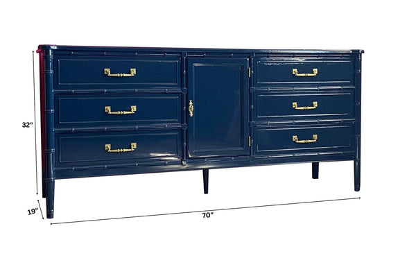 Dressers Henry Link Bali Hai Faux Bamboo Dresser - Lacquered The Resplendent Crow