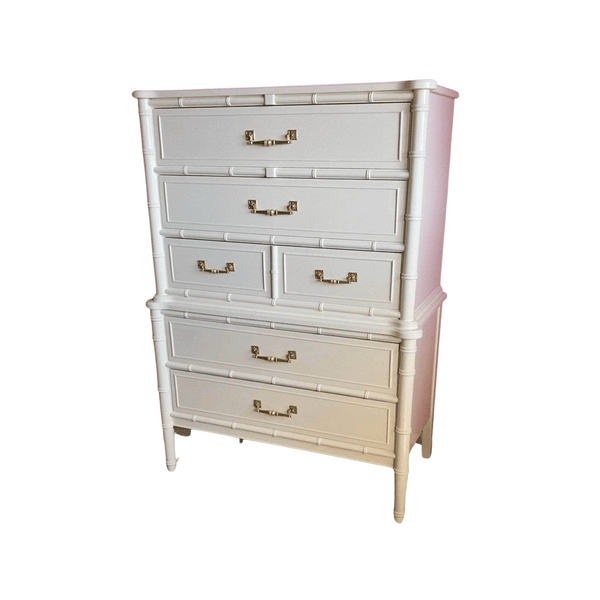 Dressers Henry Link Faux Bamboo Tallboy - Custom Lacquered The Resplendent Home