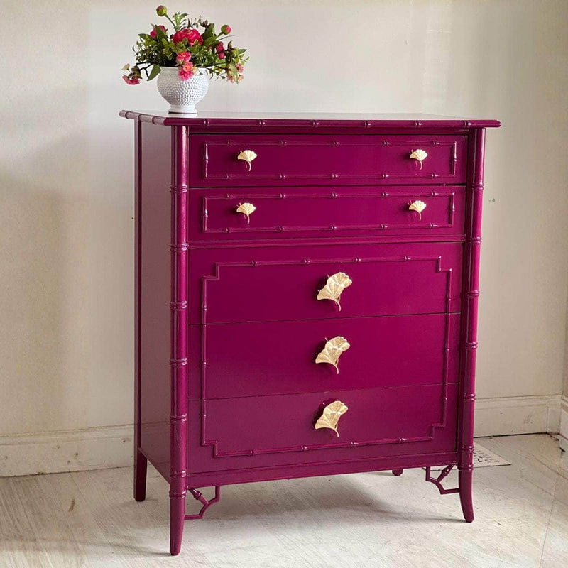Dressers Lacquered Tallboy in Ruby - Ready To Ship The Resplendent Crow
