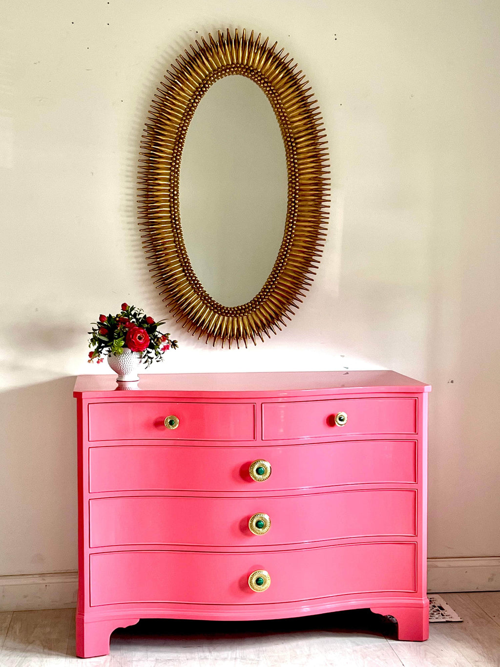 Coral Mid Century Dresser - Saw Nail and Paint