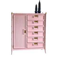 Stanley Faux Bamboo Armoire in Salmonberry