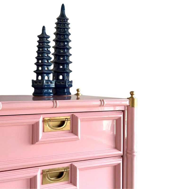 Dressers Stanley Faux Bamboo Armoire in Salmonberry The Resplendent Crow