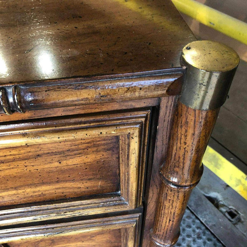 Dressers Stanley Faux Bamboo Tallboy Armoire - Lacquered The Resplendent Crow