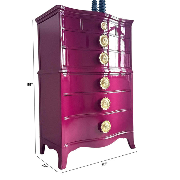 Dressers Tallboy in Ruby - Ready to Ship The Resplendent Crow