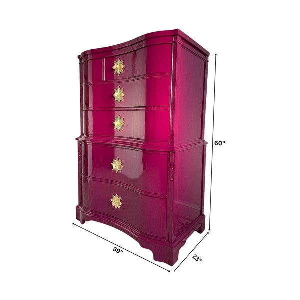 Dressers Tallboy in Ruby - Ready to Ship The Resplendent Crow