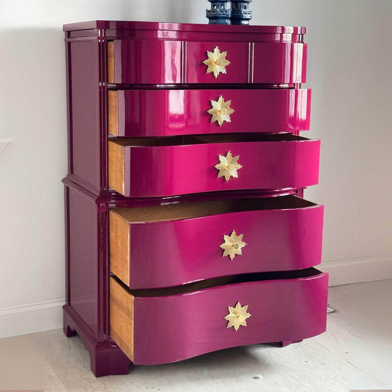 Dressers Tallboy in Ruby - Ready to Ship The Resplendent Crow