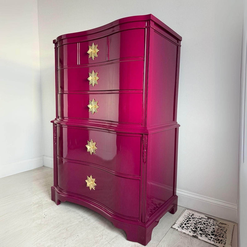 Dressers Tallboy in Ruby - Ready to Ship The Resplendent Crow