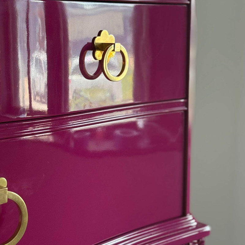 Dressers Tallboy Lacquered in Ruby - Ready To Ship The Resplendent Crow