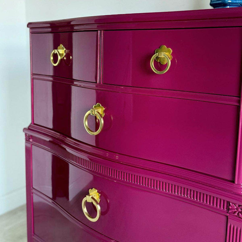 Dressers Tallboy Lacquered in Ruby - Ready To Ship The Resplendent Crow