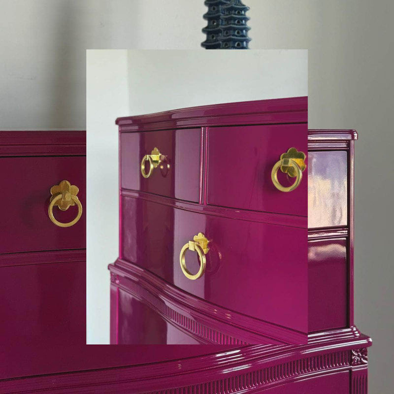 Dressers Tallboy Lacquered in Ruby - Ready To Ship The Resplendent Crow