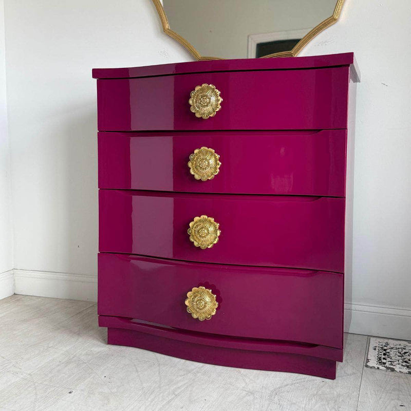 Dressers Tallboy Lacquered in Ruby - Ready To Ship The Resplendent Crow