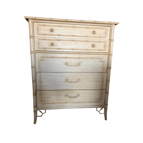 Dressers Thomasville Faux Bamboo Tallboy -  Custom Lacquered The Resplendent Home