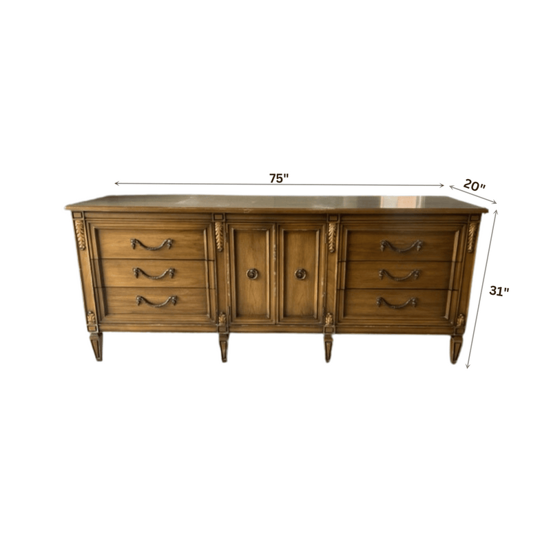 Dressers Traditional Vintage Triple Dresser - Custom Lacquered The Resplendent Crow