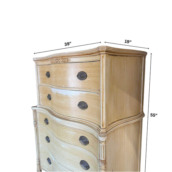 Dressers Vintage 5-Drawer Tallboy - Lacquered The Resplendent Crow