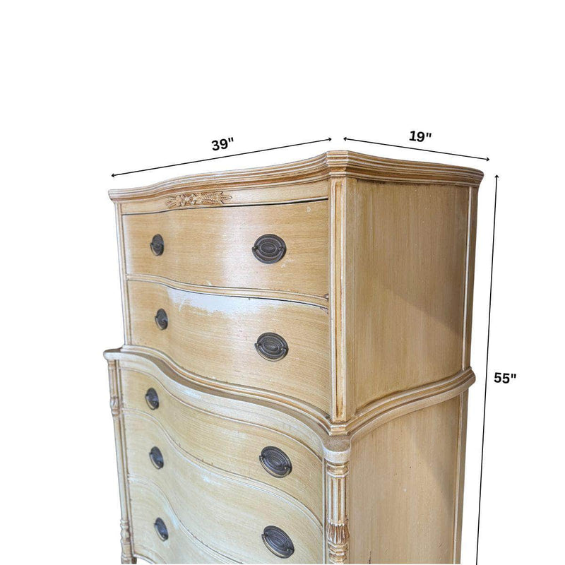 Dressers Vintage 5-Drawer Tallboy - Lacquered The Resplendent Crow