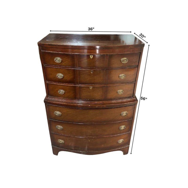 dresser tallboy No. 4 tested mounting hardware Vintage 6-Drawer Tallboy - Custom