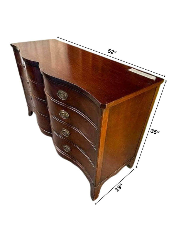 Dressers Vintage 8-drawer Serpentine Dresser - Custom Lacquered The Resplendent Crow