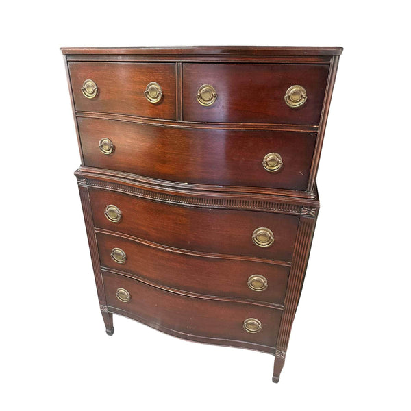 Dressers Vintage Curved Tallboy - Custom Lacquered The Resplendent Crow