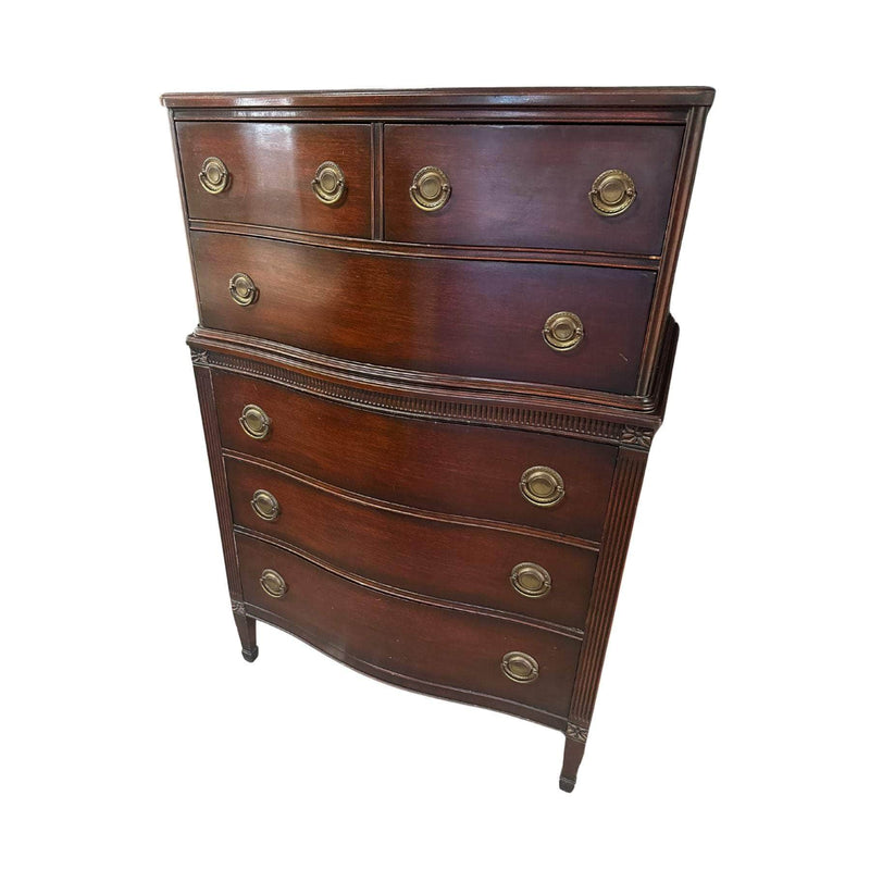Dressers Vintage Curved Tallboy - Custom Lacquered The Resplendent Crow