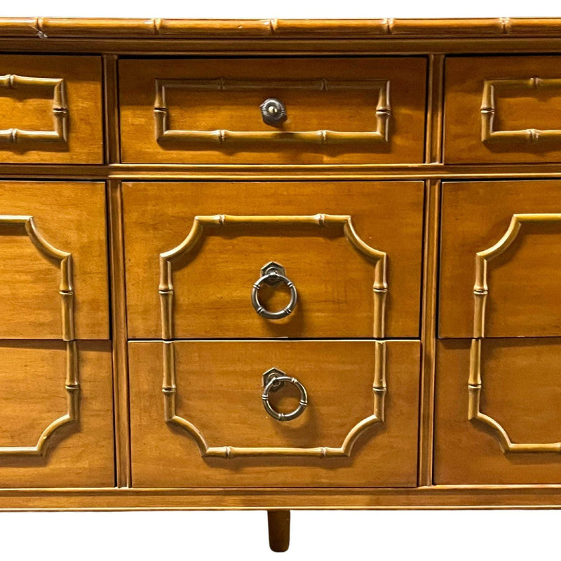 Dressers Vintage Faux Bamboo 9 Drawer Dresser - Custom Lacquered The Resplendent Home