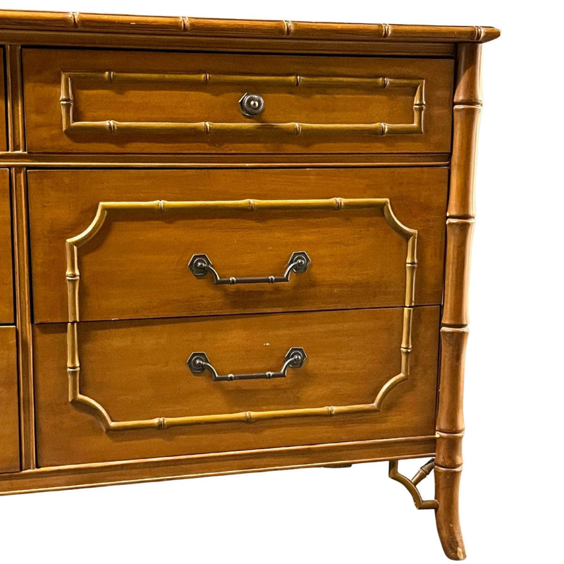 Dressers Vintage Faux Bamboo 9 Drawer Dresser - Custom Lacquered The Resplendent Home