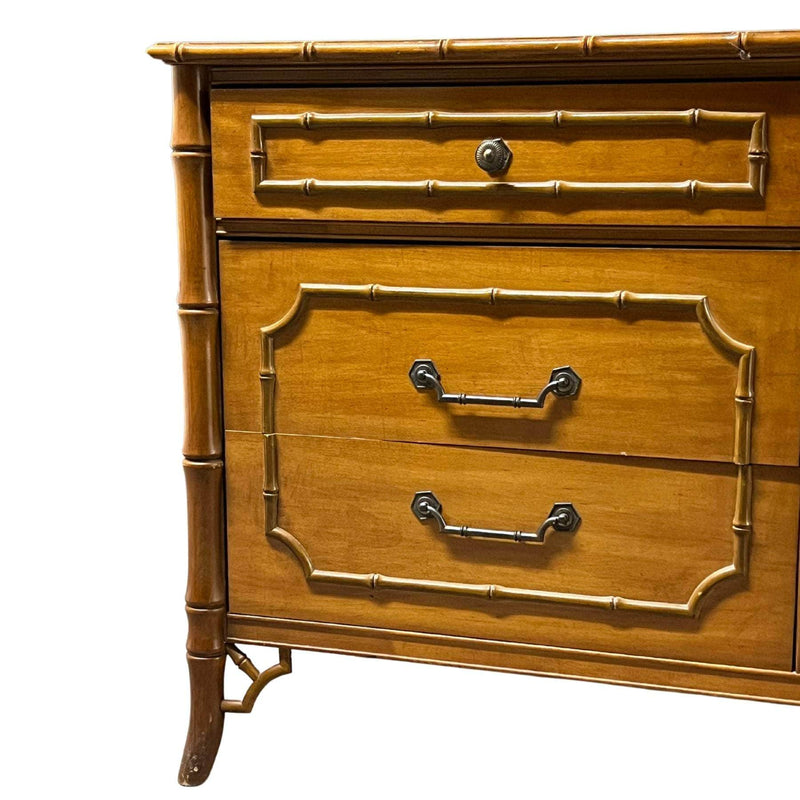 Dressers Vintage Faux Bamboo 9 Drawer Dresser - Custom Lacquered The Resplendent Home
