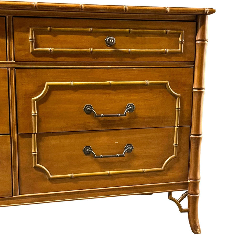 Dressers Vintage Faux Bamboo 9 Drawer Dresser - Custom Lacquered The Resplendent Home