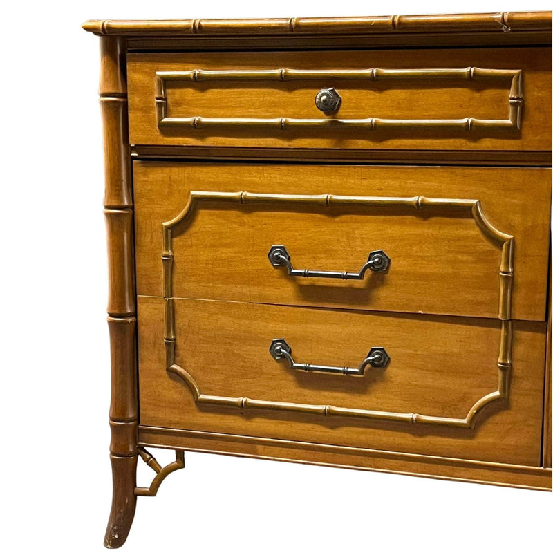 Dressers Vintage Faux Bamboo 9 Drawer Dresser - Custom Lacquered The Resplendent Home