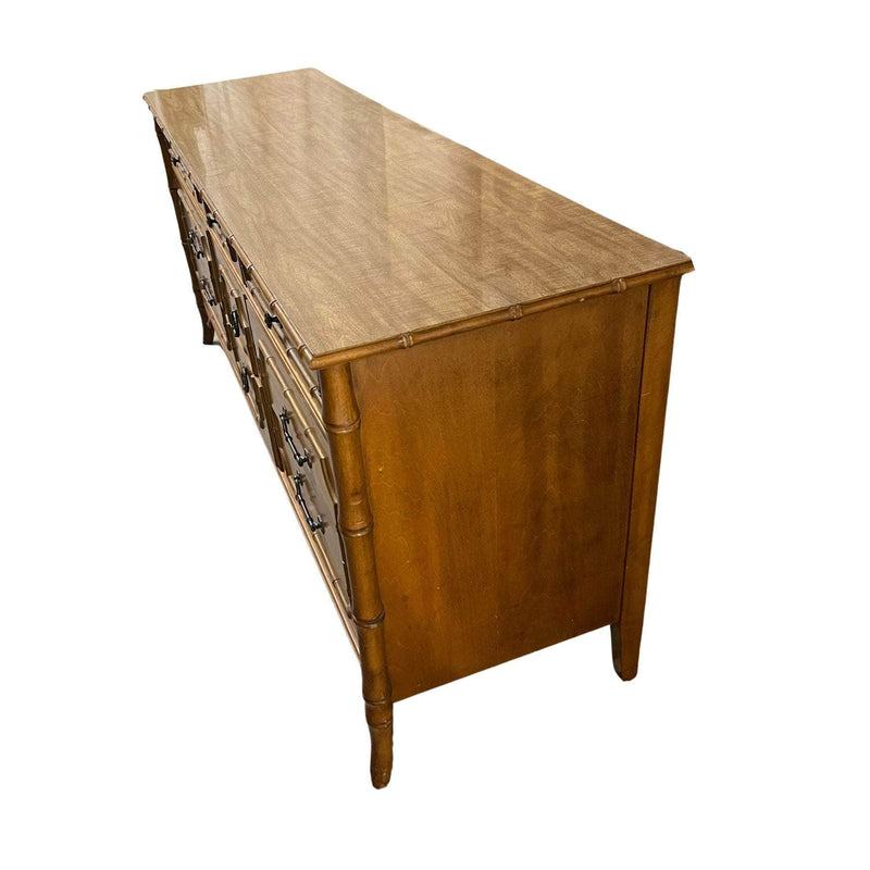 Dressers Vintage Faux Bamboo 9 Drawer Dresser - Custom Lacquered The Resplendent Home