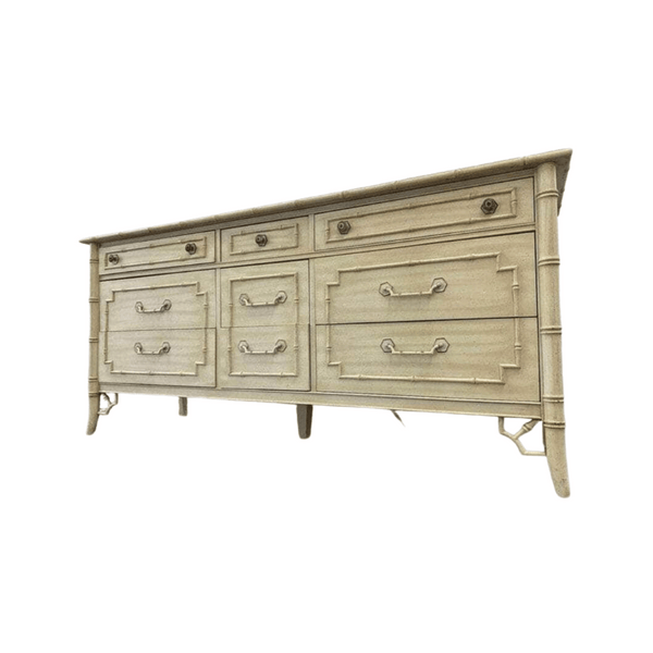 Dressers Vintage Faux Bamboo 9 Drawer Dresser - Custom Lacquered The Resplendent Home