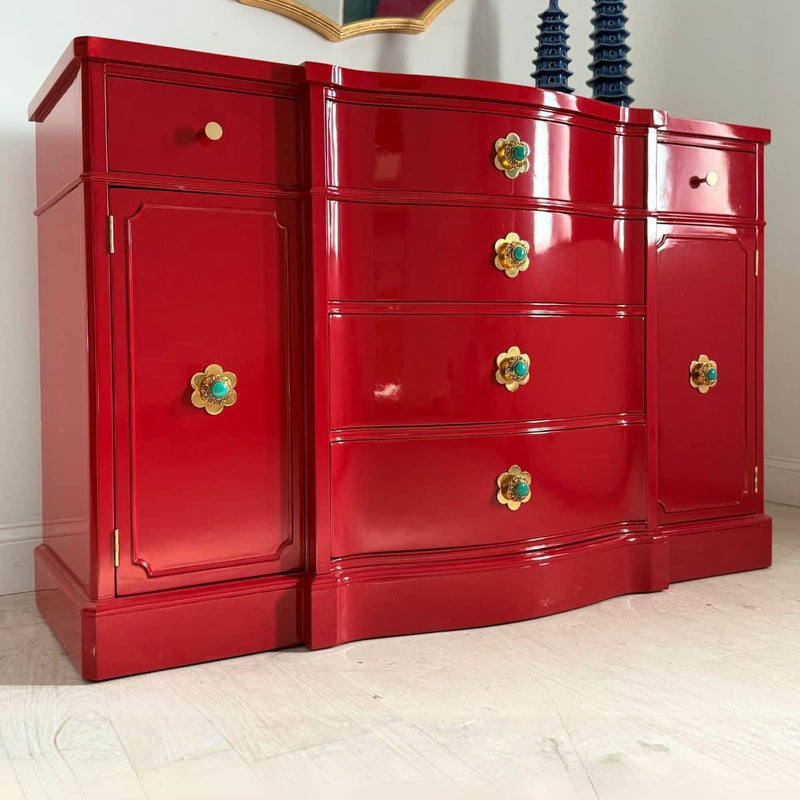 Elegant Buffet in Lipstick Red - The Resplendent Crow