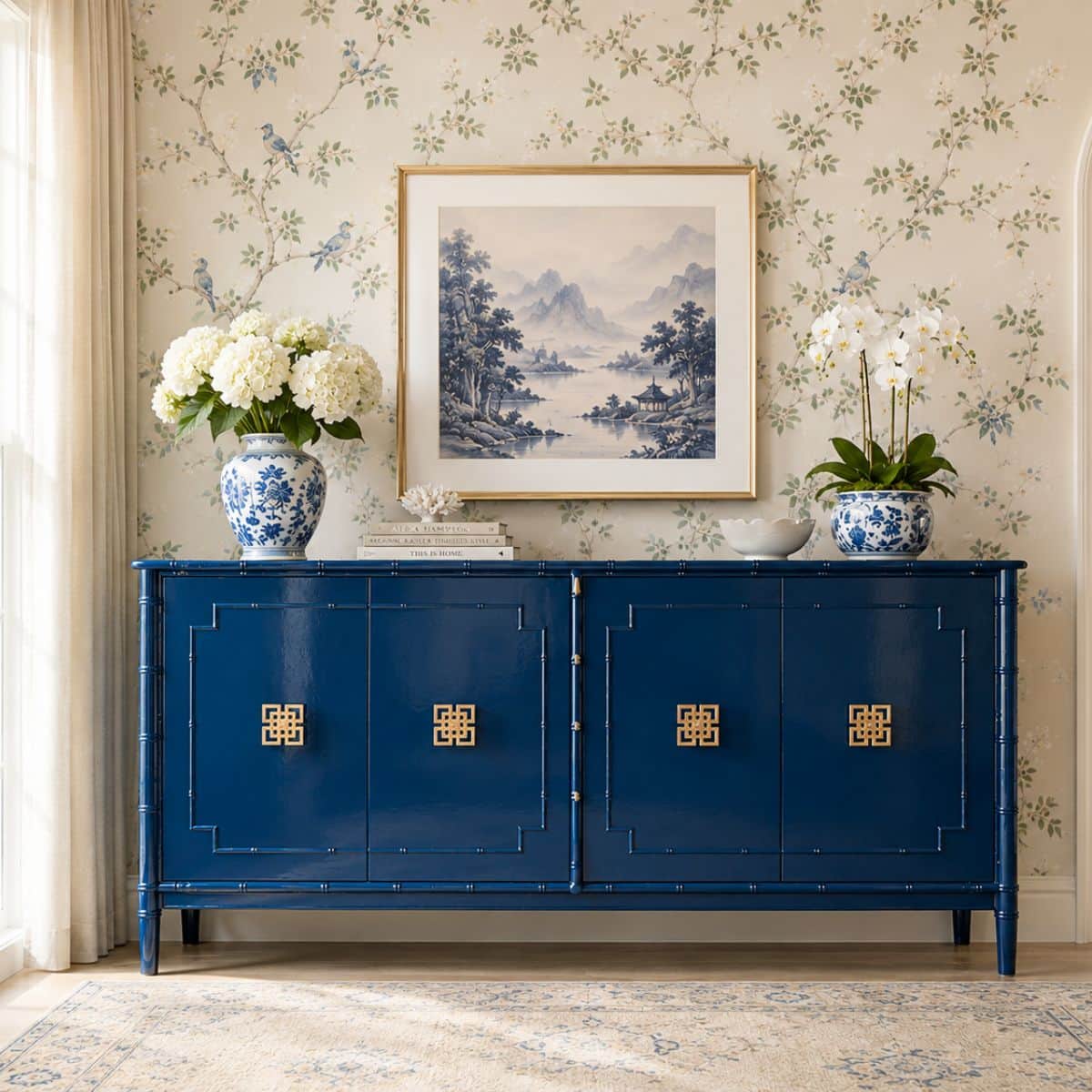 Savannah Faux Bamboo Credenza - New Built | The Resplendent Crow