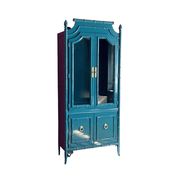 Faux Bamboo Pagoda Top China Cabinet The Resplendent Home