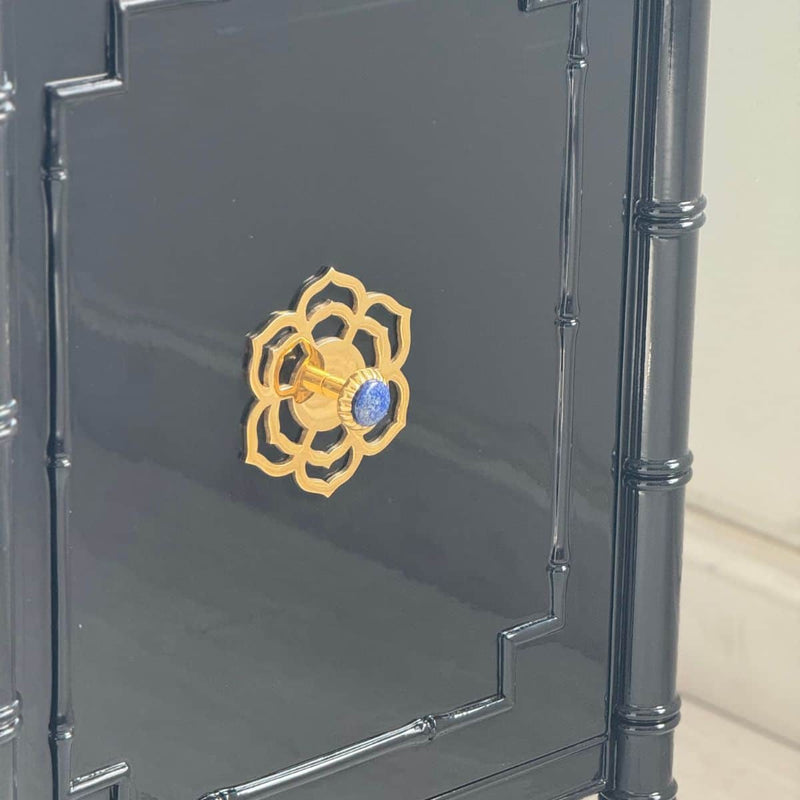 Floral Cutout Backplate - 5" Brass, Lotus The Resplendent Crow