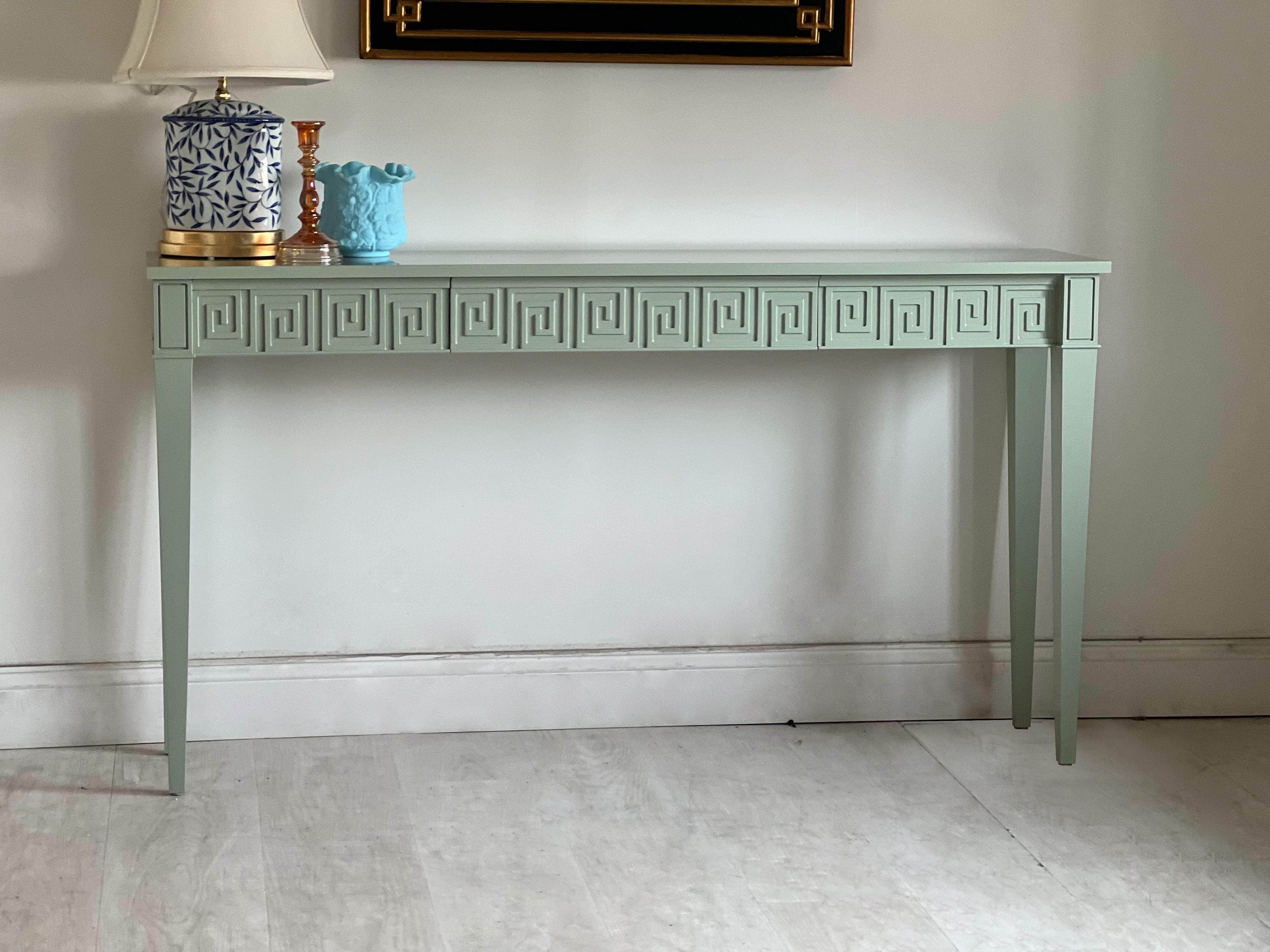Athens Console Table With Greek Key Details