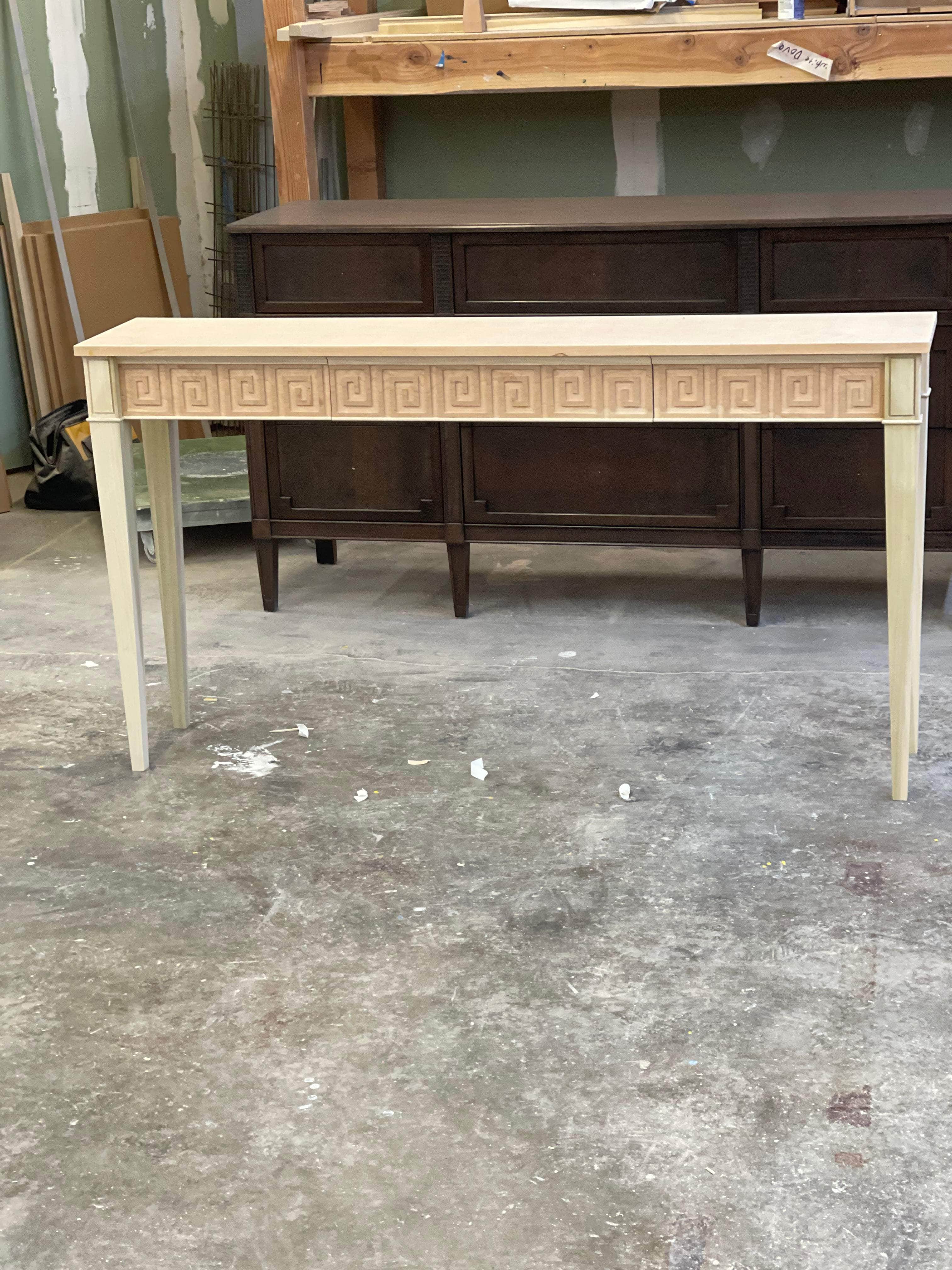 Athens Console Table With Greek Key Details