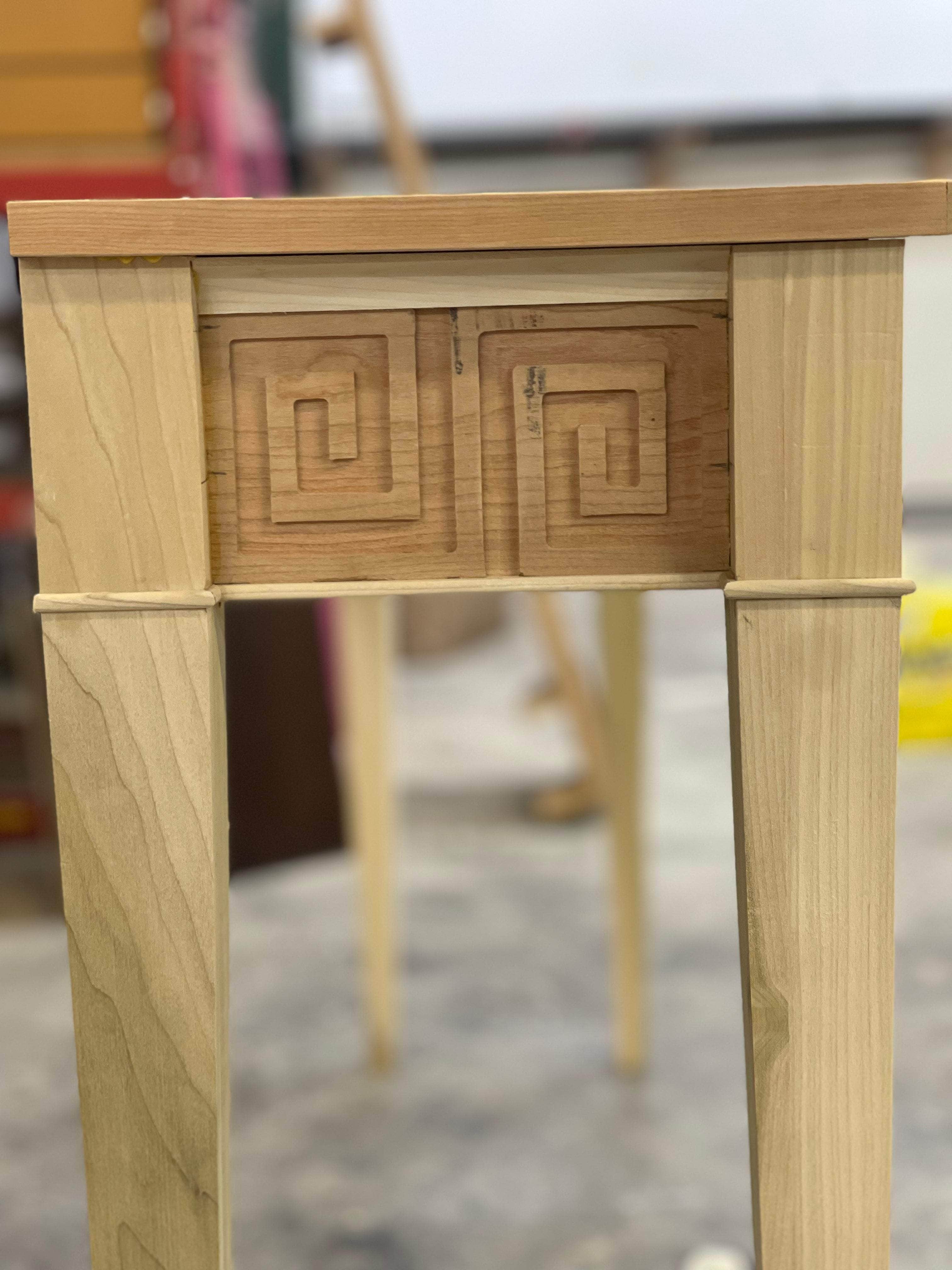 Athens Console Table With Greek Key Details