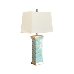 Green And White Porcelain Lamp