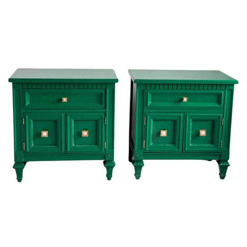 Green Nightstands - Ready To Ship The Resplendent Crow