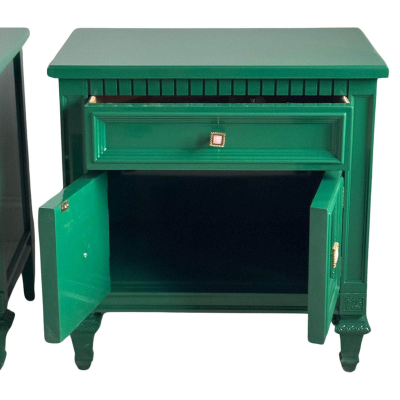 Green Nightstands - Ready To Ship The Resplendent Crow