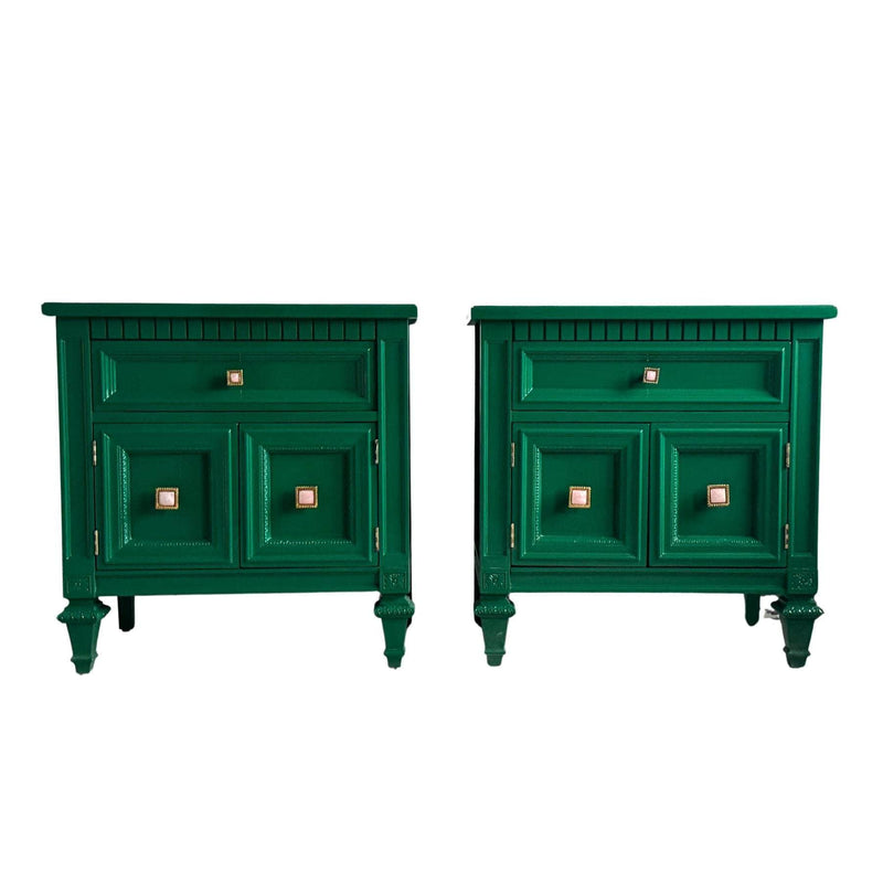 Green Nightstands - Ready To Ship The Resplendent Crow