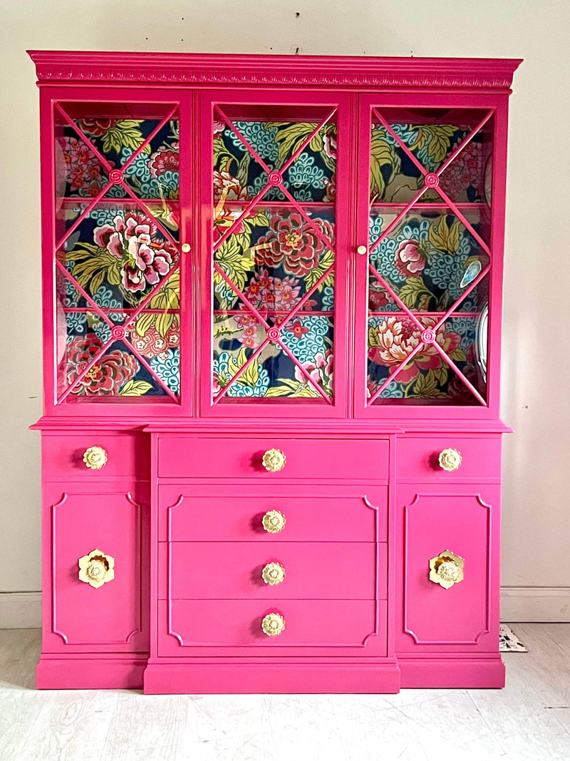hot pink dresser knobs SOLD! Dresser| Console| Hot Pink| Tv Credenza| Wood Furniture| Painted| Lacquer