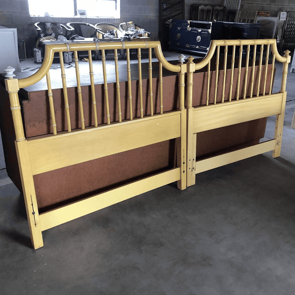 Headboard Pair of Twin Faux Bamboo Headboards - Custom Lacquered The Resplendent Home