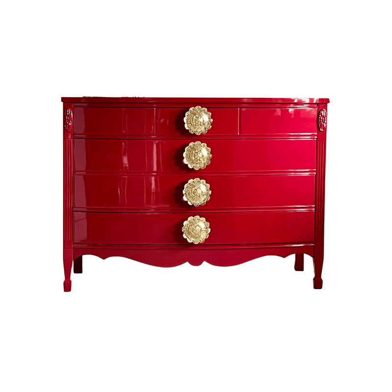 Hepplewhite Dresser in Lipstick Red - Ready to Ship The Resplendent Home