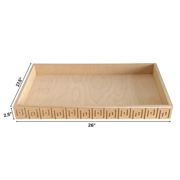 Large Greek Key Tray - Custom Lacquered The Resplendent Crow