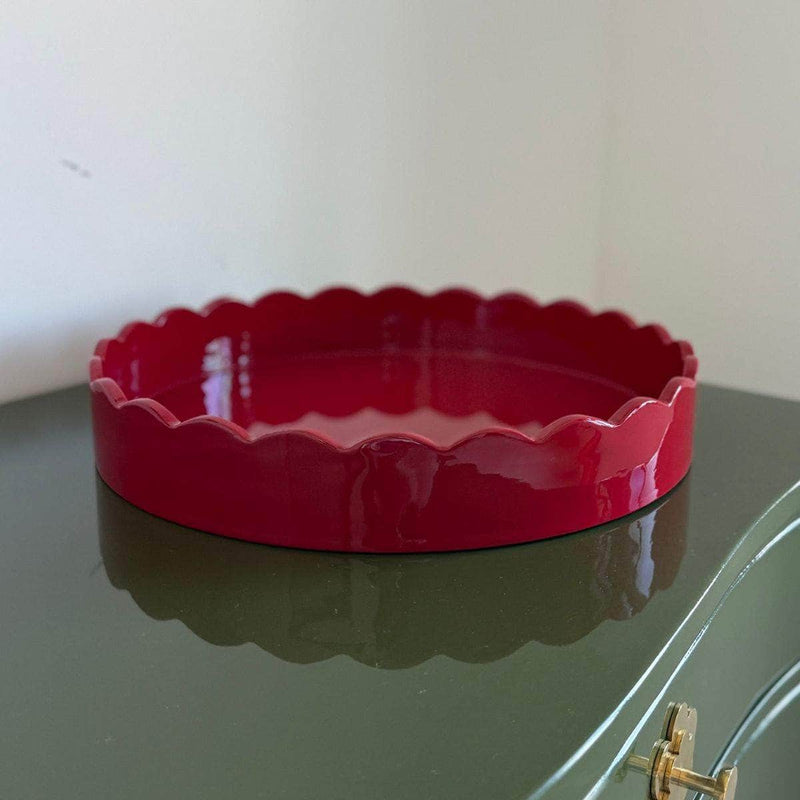 Large Scalloped Tray - Ready To Ship The Resplendent Crow