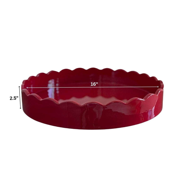 Large Scalloped Tray - Ready To Ship The Resplendent Crow